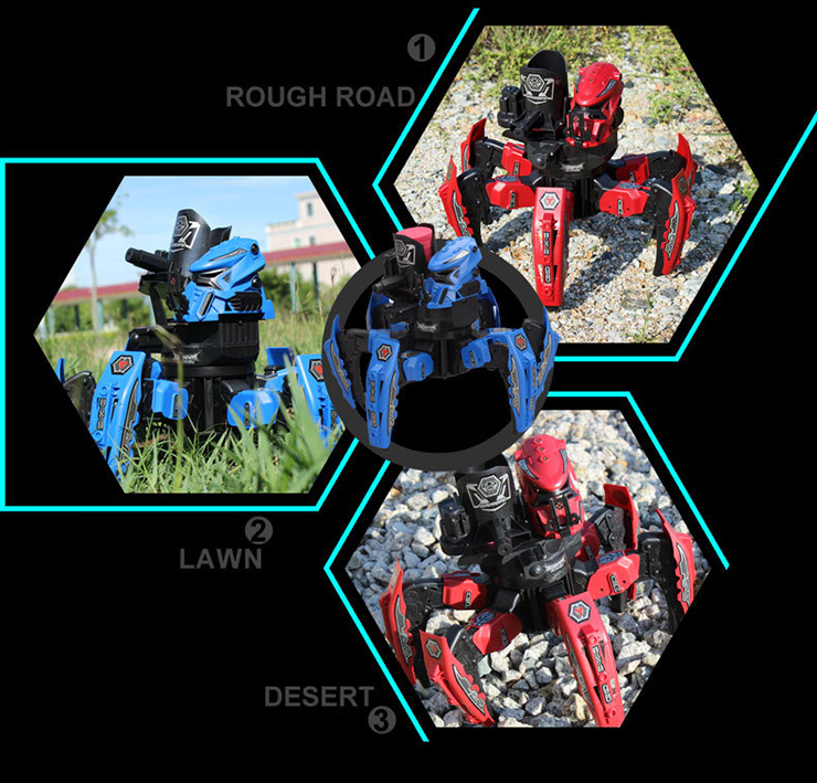 2.4G Smart RC Robot Intelligent Space Armor Warriors Six-legged Spider Robot DIY Hoodle - Blu6