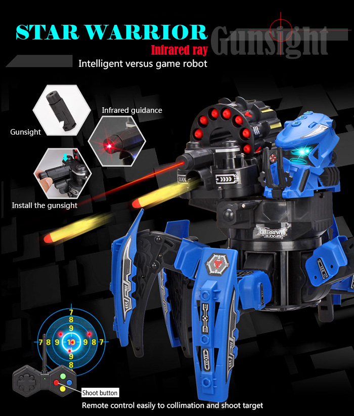 2.4G Smart RC Robot Intelligent Space Armor Warriors Six-legged Spider Robot DIY Hoodle - Blu6
