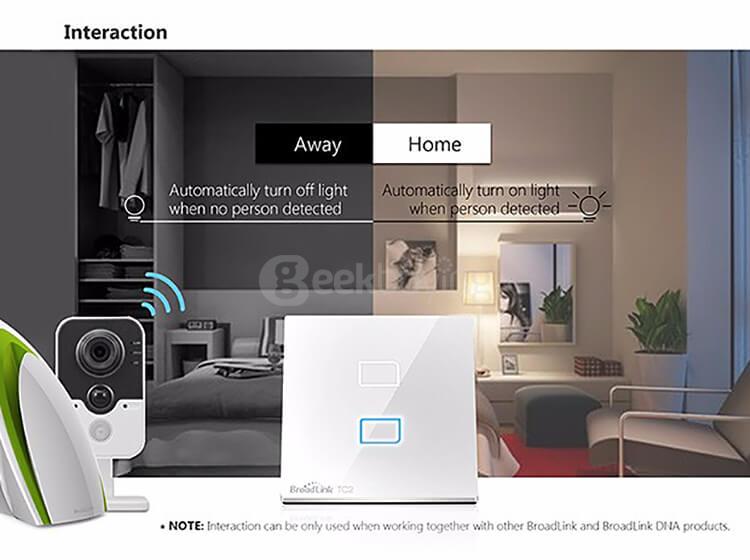 Broadlink TC2 Wifi 3 Gangs Touch Switch Panel Remote Control Light Controller - UK Standard