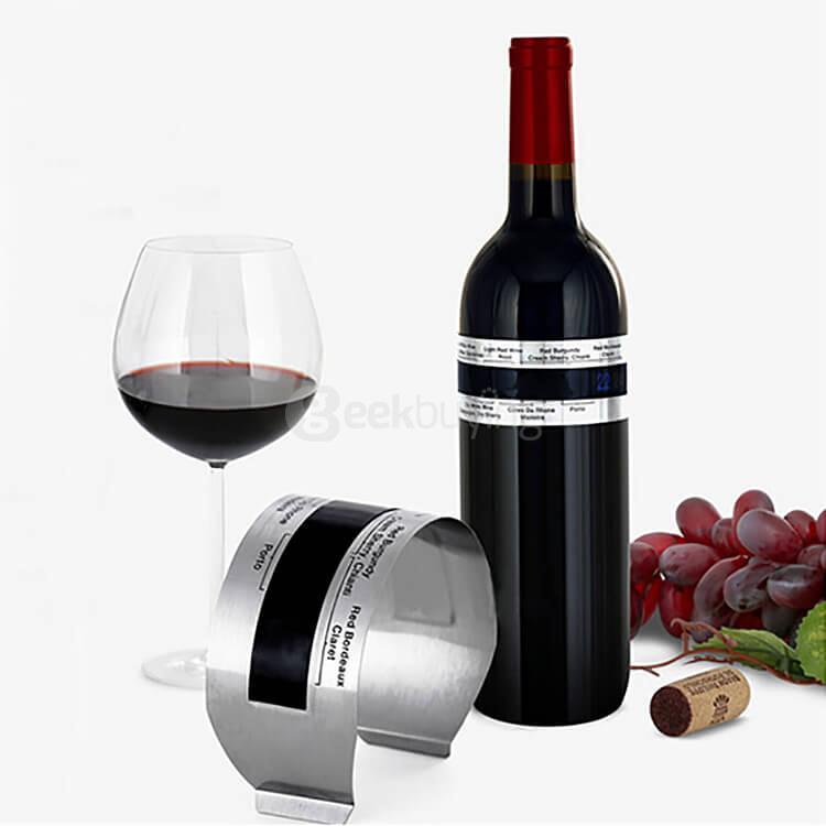 Stainless Steel Wine Bracelet Thermometer Creative Wine Thermometer with LCD