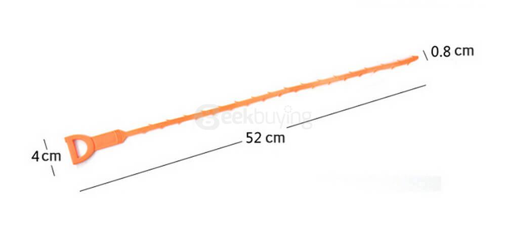 Plastic Sink Drain Dredge Pipeline Hook Hair Cleaning Tool Kitchen Cleaning Supplies - Orange