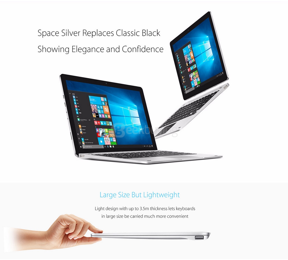 Original Teclast Tbook 12 Pro Docking Keyboard with Touchpad / Rotary Shaft Design - Silver