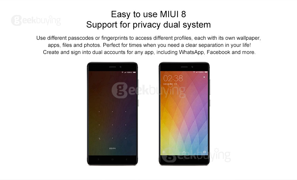 XIAOMI Redmi 4 5.0inch HD 2.5D Screen MIUI 8 4G LTE Smartphone Qualcomm Snapdragon 430 Octa Core 2GB 16GB 5.0MP 13.0MP Touch ID Metal Body 4000mAh Battery - Gray