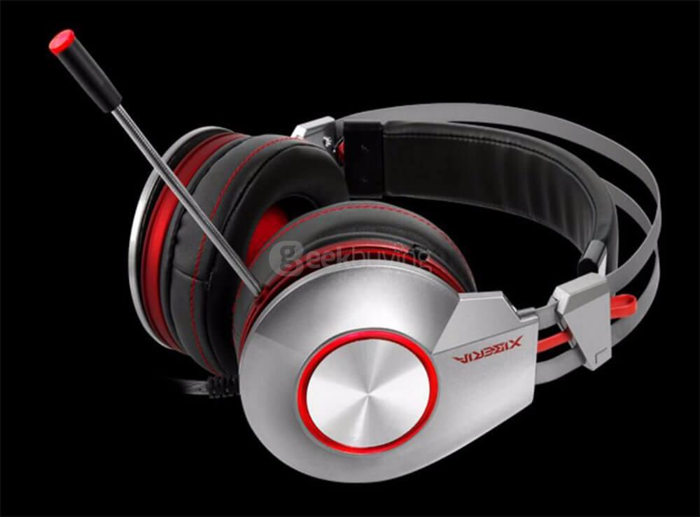 XIBERIA K5U Super Stereo Bass USB7.1 LED Gaming Headsets With Microphone for Computer PC Gamers - Gray