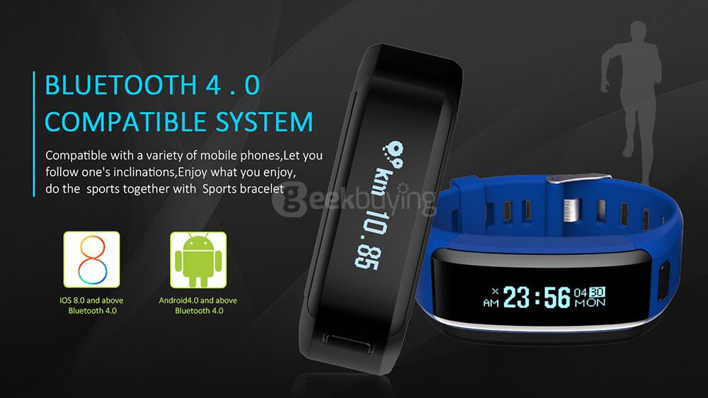 NO.1 F1 Heart Rate Monitor Smart Bracelet Bluetooth 4.0 Sport Fitness Tracker IP68 Waterproof for Android iOS - Orange