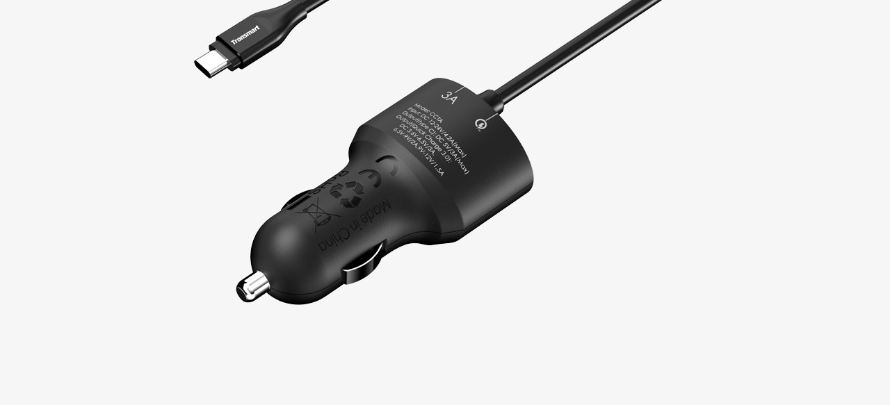 Tronsmart 2 Ports Quick Charge 3.0 33W Type A USB Car Charger for Quick Charge 3.0 and 2.0 Compatible Device