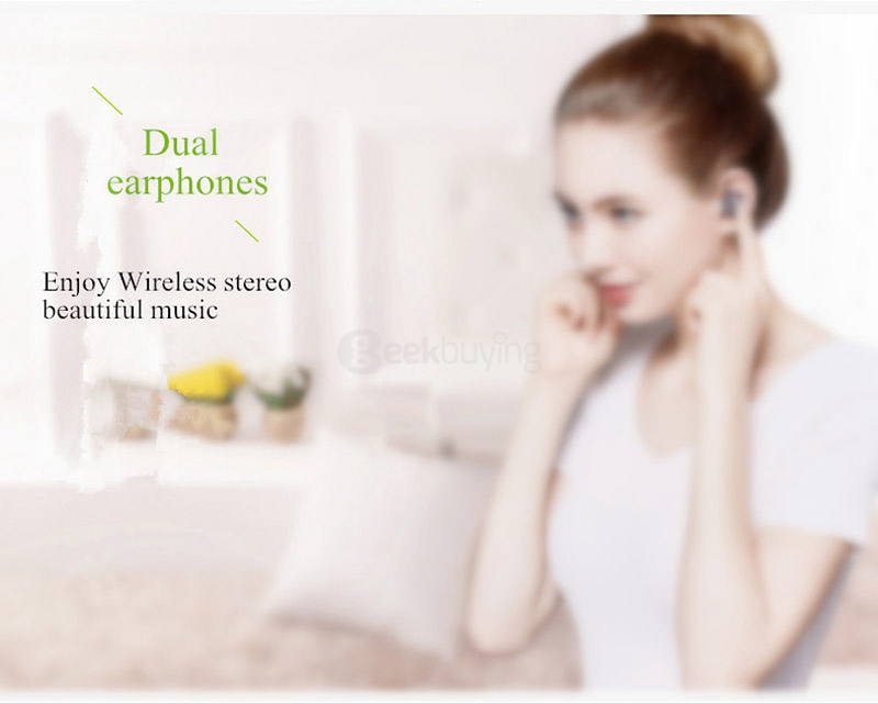 QCY Q29 Mini Wireless Bluetooth 4.1 Dual Earphones With MIC Charging Box - Black