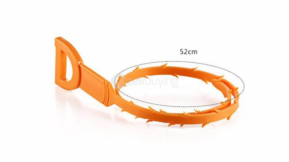 Plastic Sink Drain Dredge Pipeline Hook Hair Cleaning Tool Kitchen Cleaning Supplies - Orange