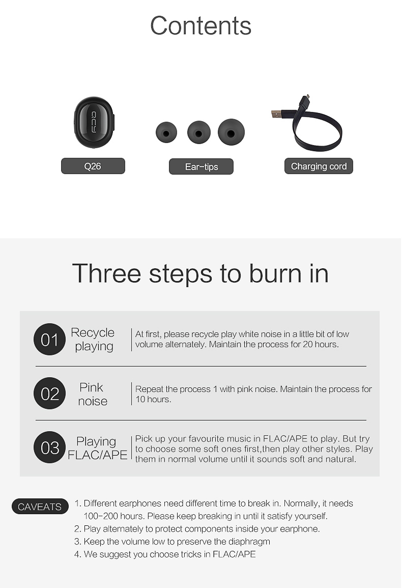 QCY Q26 Mini Wireless In-ear Bluetooth 4.1 Earphone Handsfree Stereo Music Sport Driving Earbud With Microphone - Black