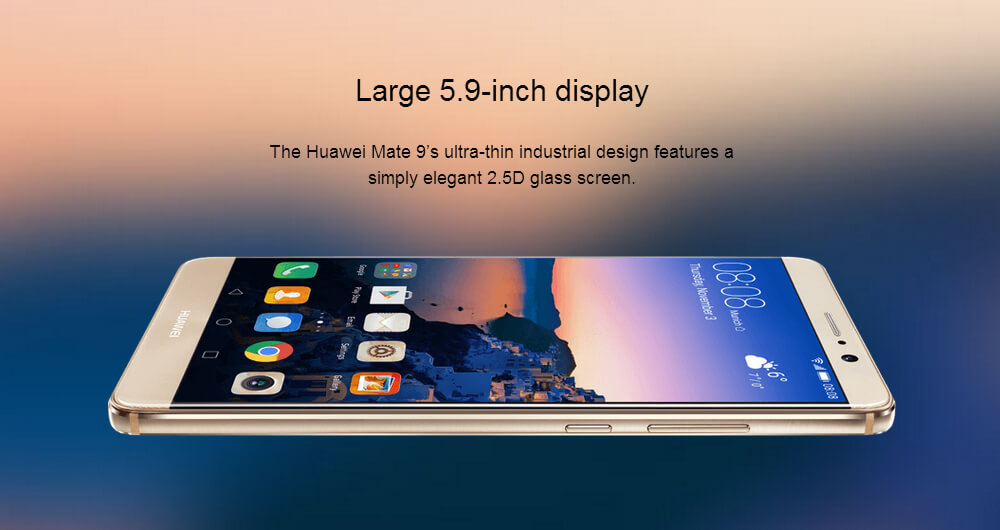 HUAWEI MATE 9 MHA-AL00 5.9-inch FHD Android 7.0 Smartphone Hisilicon Kirin 960 Octa Core 4GB 64GB 20.0MP+12.0MP Dual Rear Cameras Touch ID SuperCharge Type -C - Mocha Brown