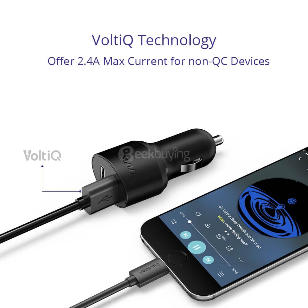 Tronsmart 42W USB-C 2-Port Car Charger with Power Delivery for Google Pixel/Pixel XL MacBook 2016 Model iPad Pro and VoltiQ for iPhone Samsung & More