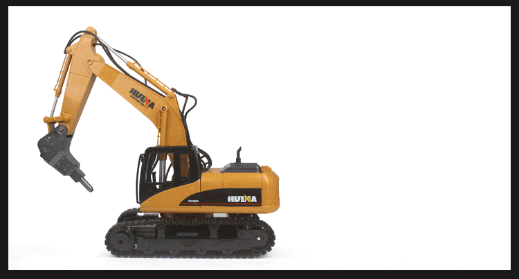 HuiNa Toys NO.560 2.4G 15CH 1/12 Metal RC Excavator Broken Disassemble Charging RC Car Model Toys
