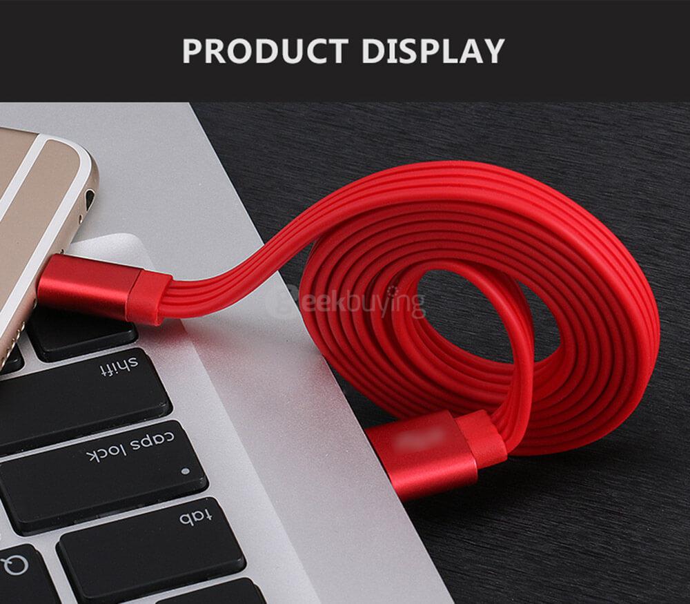 USAMS Yuet Series 8Pin Charging Cable 1 Meter Data Transfer Line Easy Storage Compatible For Apple Devices - White