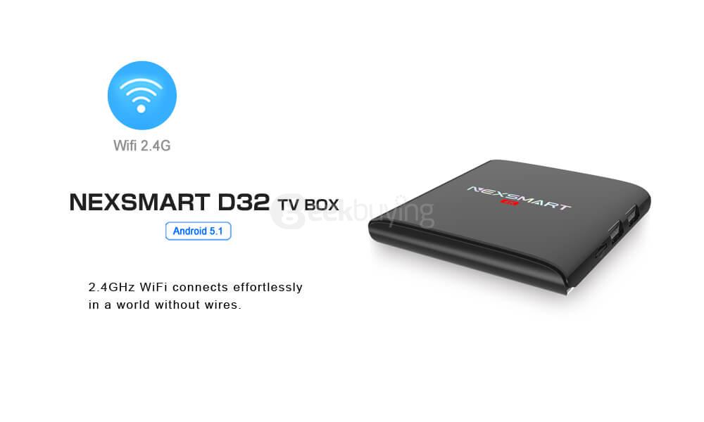 Bundle NEXSMART D32 4K UHD Android Media Player + Rii i8+ 2.4G Wireless Israel Hebrew Language Keyboard Black