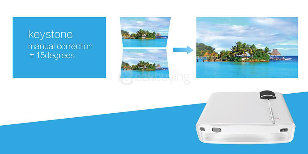 YG-400 Mini LED Projector 1000 Lumens 800*480 Pixel Home Theater PC Support 1080P USB HDMI AV CVBS - White