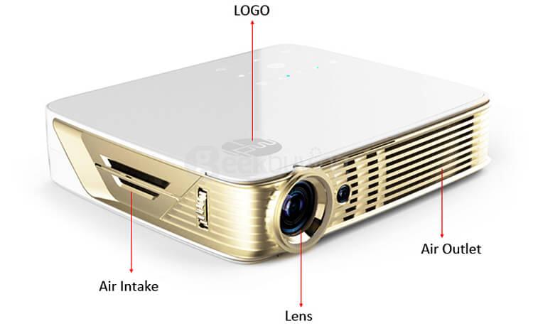 MDI i5 3D DLP Projector Android 5.1 2GB/8GB 3000 Lumens 1280*800 Pixels WiFi Bluetooth 4.0 1080P Home Cinema USB/HDMI/RJ45/VGA - White