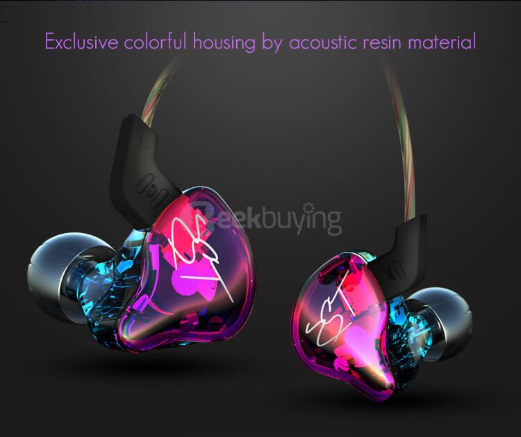 Original KZ ZST Pro Dynamic HiFi Bass Music Sport In-Ear Earphones with MIC Hybrid Driver - Colorful