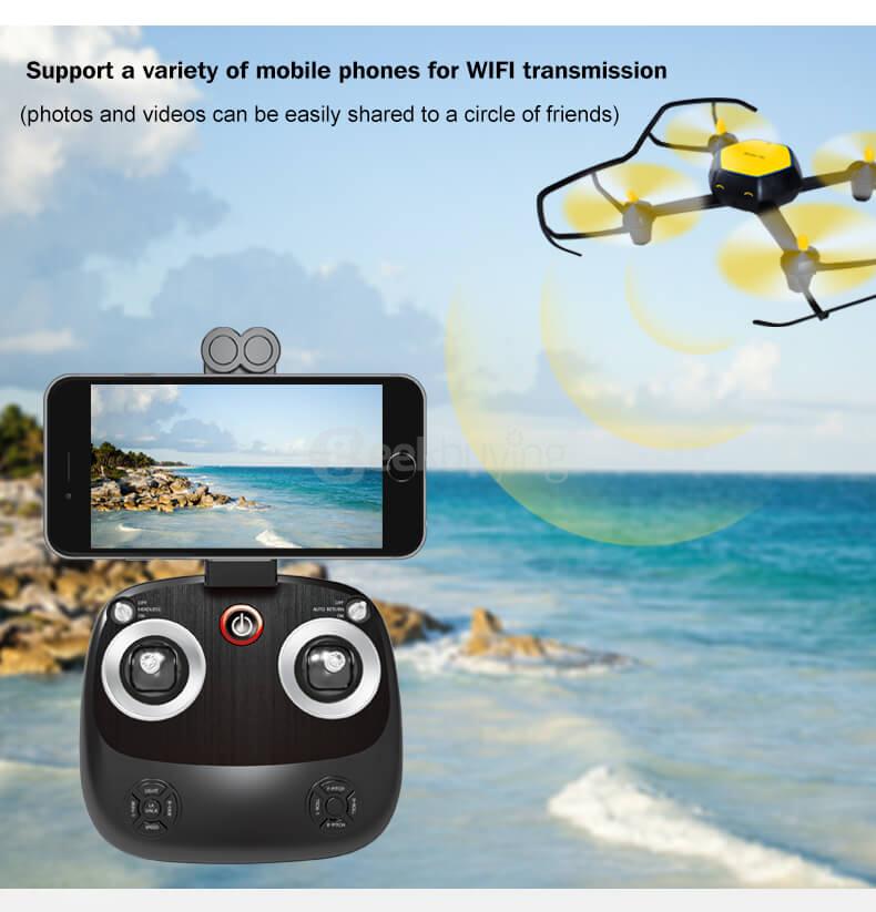 HuaJun W606-6 QQ-FLY WIFI FPV HD Camera 2.4G 6-Axis Headless Mode RC Quadcopter - Yellow
