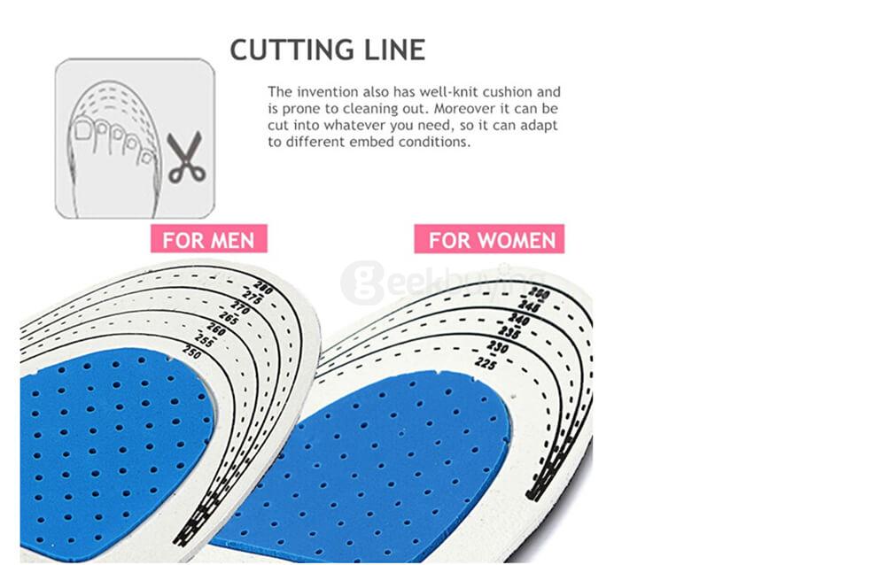 1 Pair of Gel Orthotic Sport Shoe Pad Arch Support Insoles Insert Cushion for Men