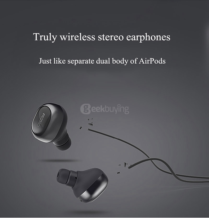 QCY Q29 Mini Wireless Bluetooth 4.1 Dual Earphones With MIC Charging Box - Black