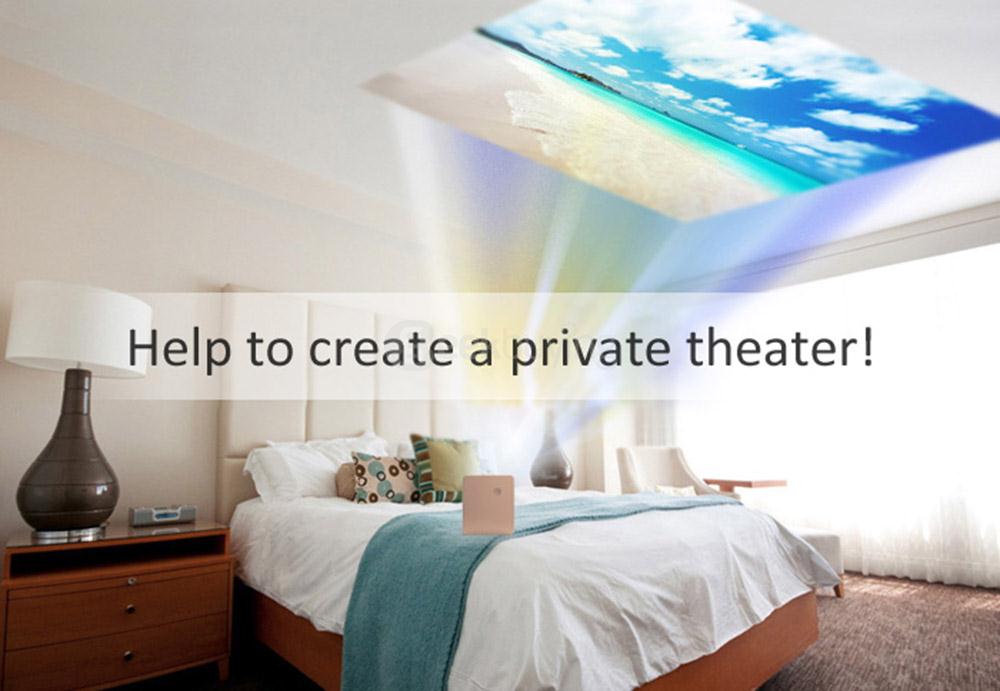 MDI M1 DLP Pocket Projector Android 4.4 1GB/8GB 150 Lumens 854*480 Pixels 1080P Bluetooth 4.0 2.4GHz WiFi Airplay Media Player - Gold