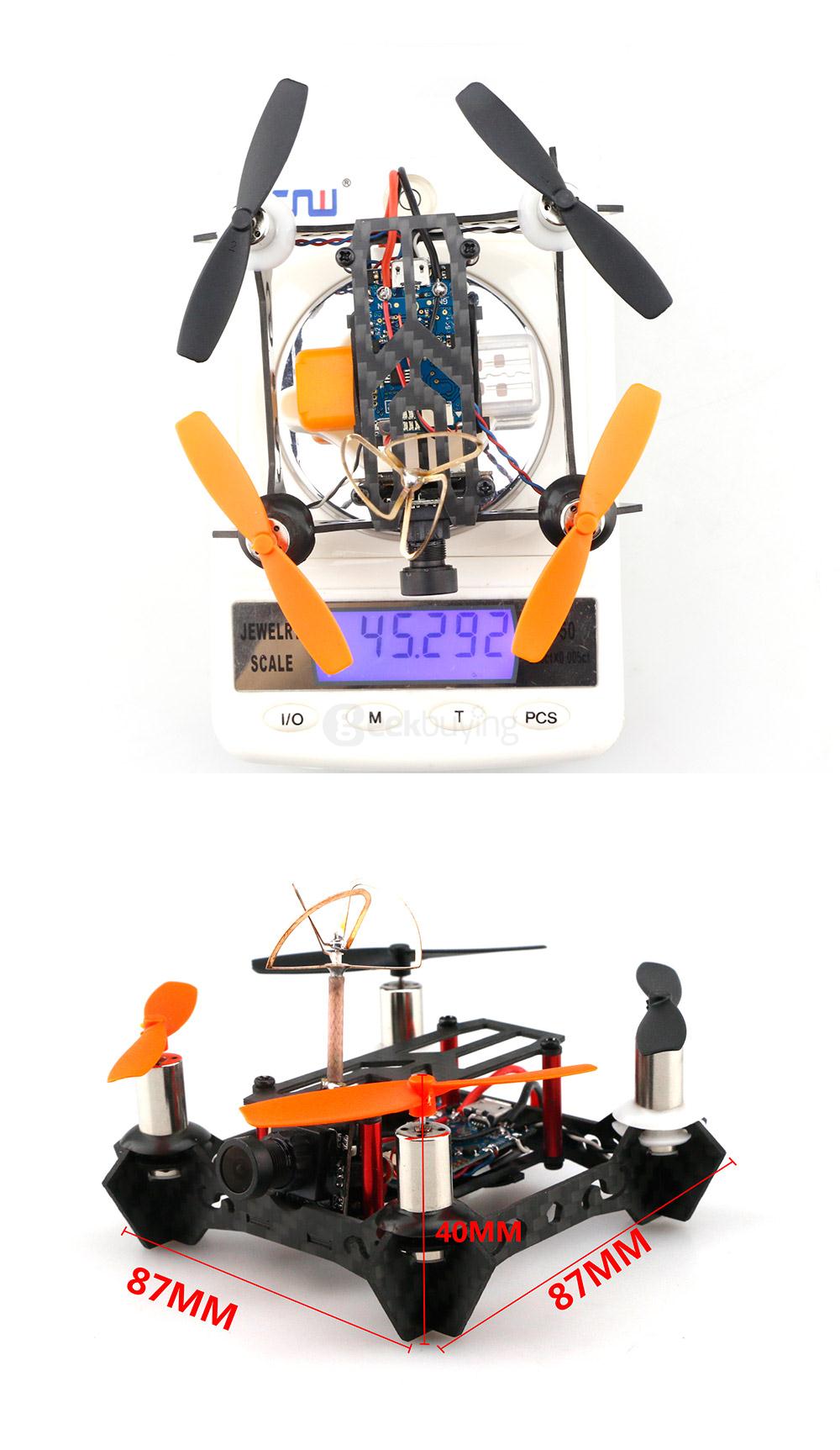 JJPRO T2 Alien 85mm Micro FPV Racing Quadcopter Based on F3 EVO Brushed Flight Controller Frsky Compatible 8CH Receiver - BNF Based