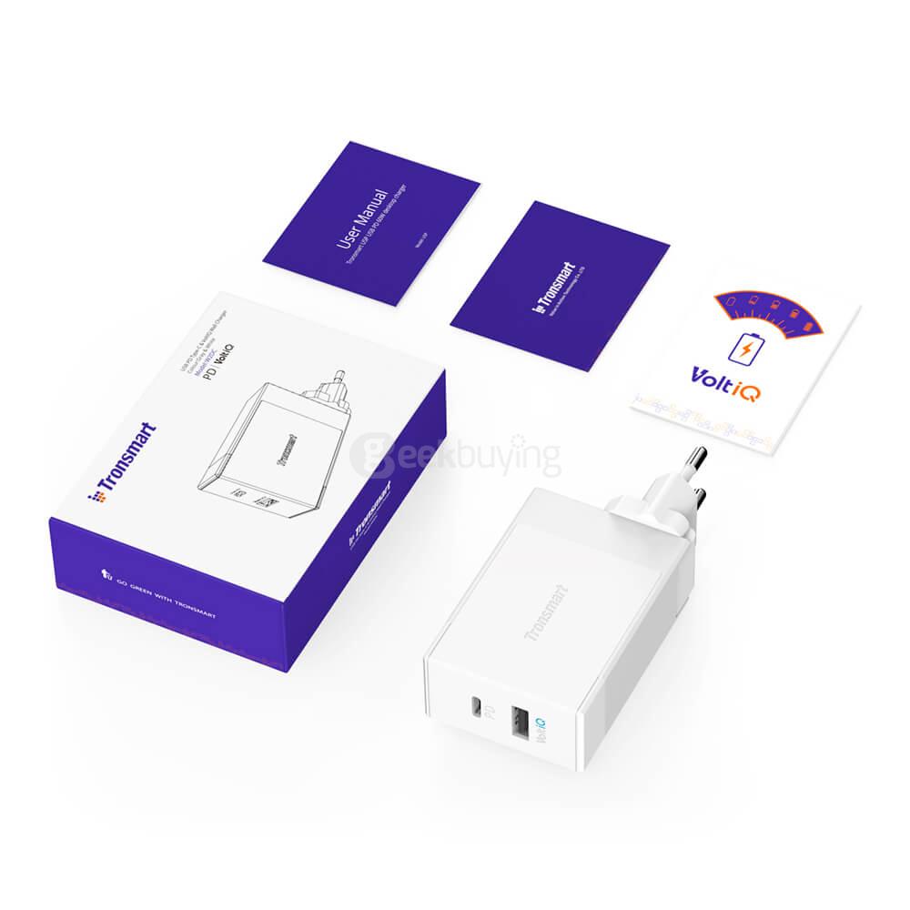 Tronsmart 42W USB-C 2-Port Wall Charger with Power Delivery for Google Pixel/Pixel XL MacBook 2016 Model iPad Pro and VoltiQ for iPhone Samsung & More - EU