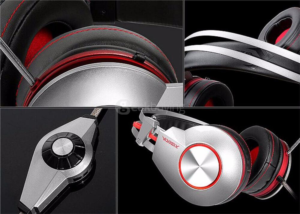 XIBERIA K5U Super Stereo Bass USB7.1 LED Gaming Headsets With Microphone for Computer PC Gamers - Gray