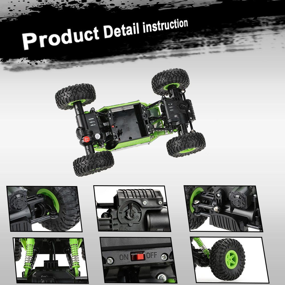 JJRC Q22 Rock 2.4GHZ Crawler 1:18 Scale Car RTR Rock Buggy - Green