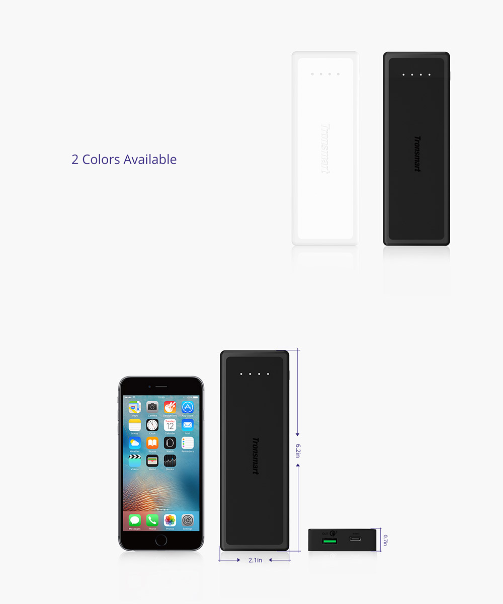 Bundle Tronsmart Presto 33W Quick Charge 3.0 Type C 10400mAh Power Bank + Tronsmart 36W Quick Charge 2.0 2 Ports Rapid Wall Charger US Plug