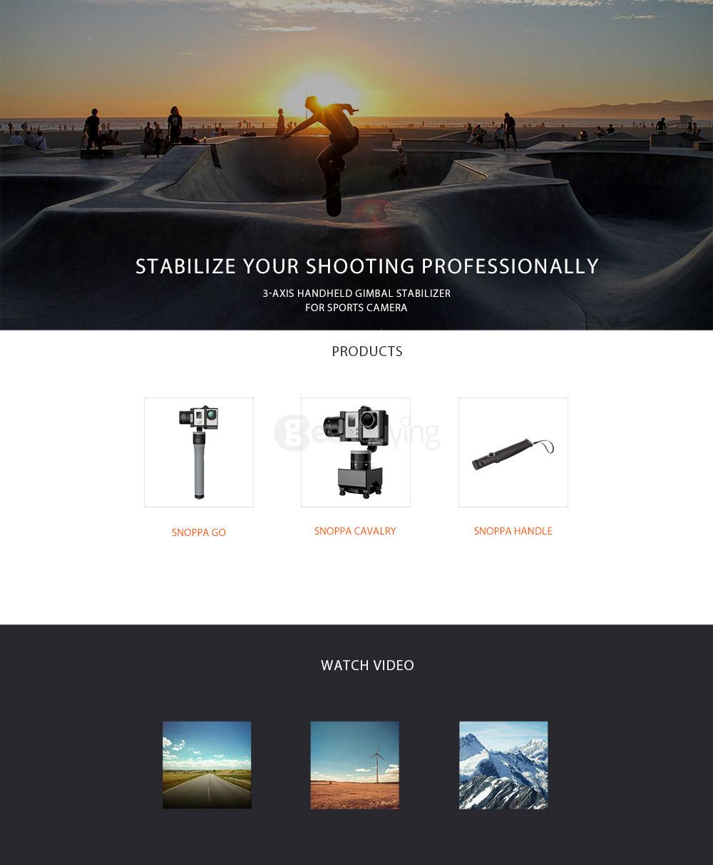 Original Snoppa SnoppaGo 3-Axis Handheld Gimbal for GoPro Hero4/3+/3 XiaoyiYI Action Cameras