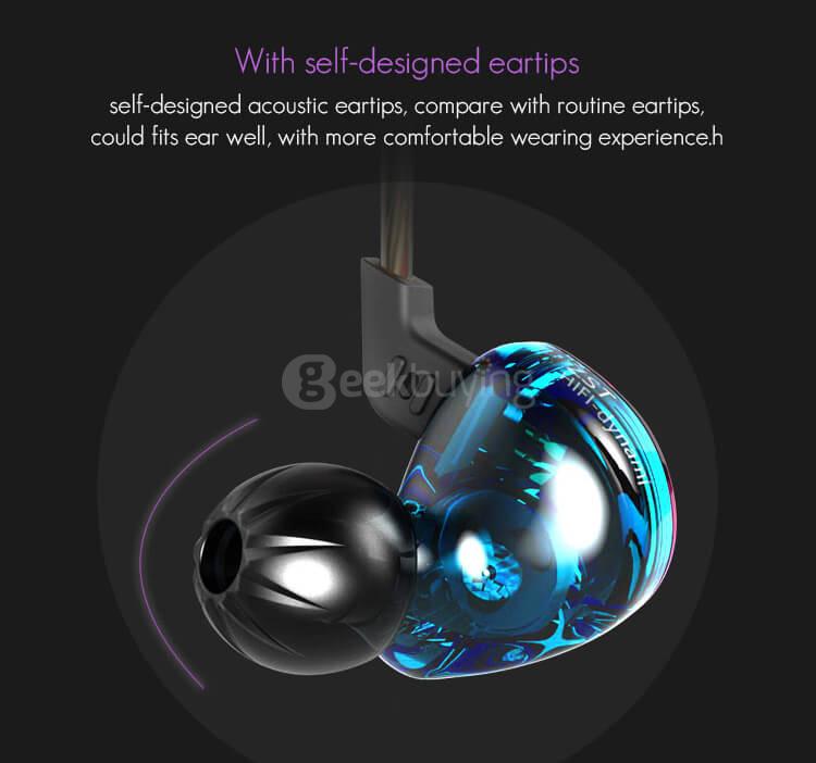 Original KZ ZST Pro Dynamic HiFi Bass Music Sport In-Ear Earphones with MIC Hybrid Driver - Colorful