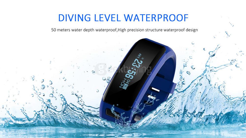 NO.1 F1 Heart Rate Monitor Smart Bracelet Bluetooth 4.0 Sport Fitness Tracker IP68 Waterproof for Android iOS - Orange