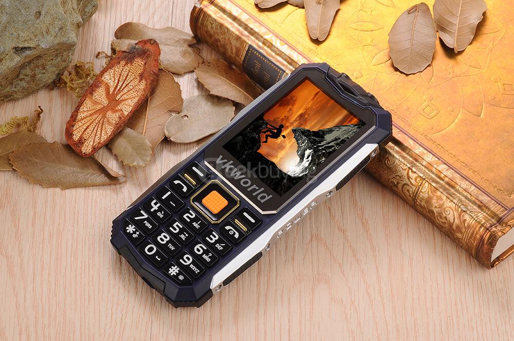 VKworld Stone V3S Rugged Phone Daily Waterproof Dustproof Shatterproof 2200mAh Long Standby BOX Speaker Dual LED Lights - Blue