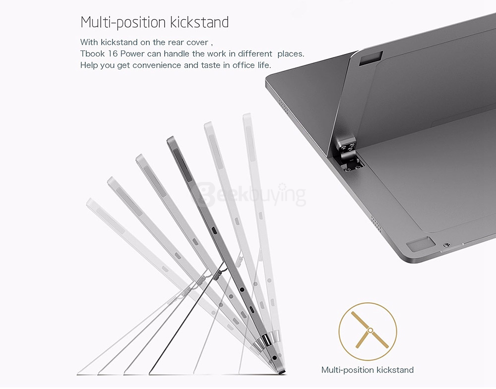 Teclast Tbook 16 Power Tablet PC 11.6 inch Dual OS Windows 10 + Android 6.0 8GB/64GB Intel Atom X7 Z8750 Quad Core 2.56GHz IPS 1920*1080 Type-C - Gray
