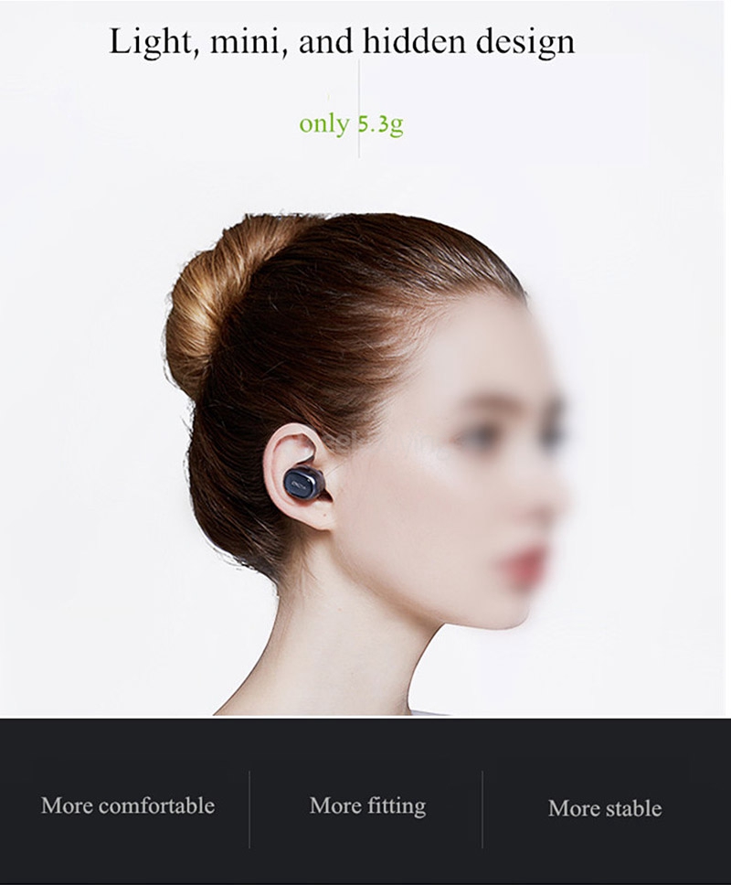 QCY Q29 Mini Wireless Bluetooth 4.1 Dual Earphones With MIC Charging Box - Black