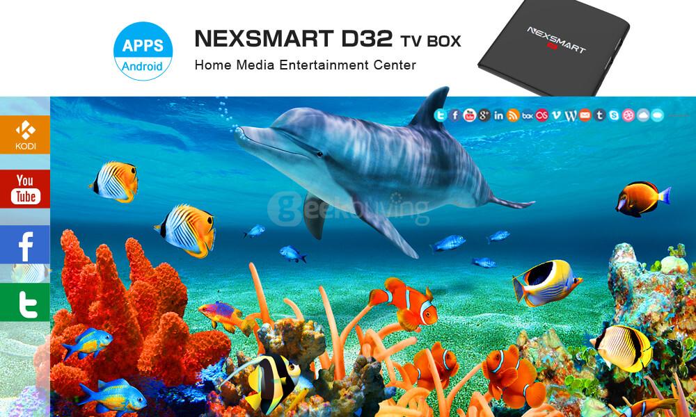 Bundle NEXSMART D32 4K UHD Android Media Player + Rii i8+ 2.4G Wireless Israel Hebrew Language Keyboard Black