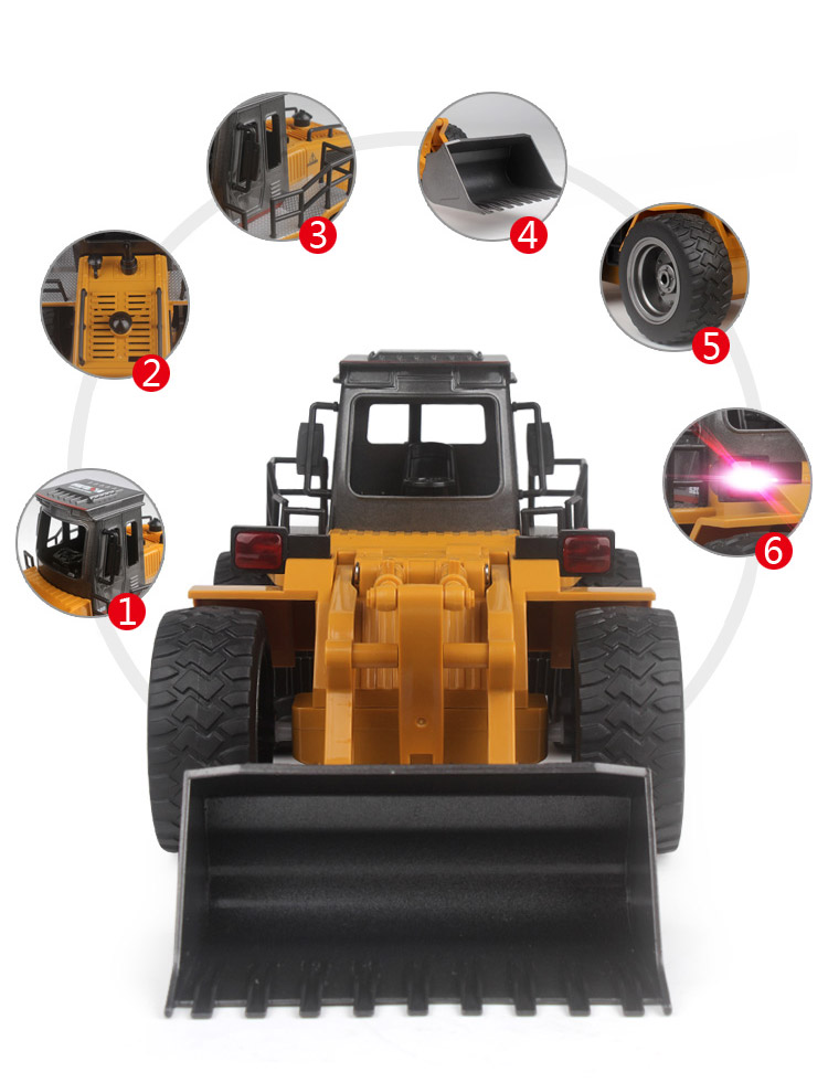 HuiNa Toys NO.520 2.4G 6CH 1/14 RC Metal Bulldozer Electric RC Car