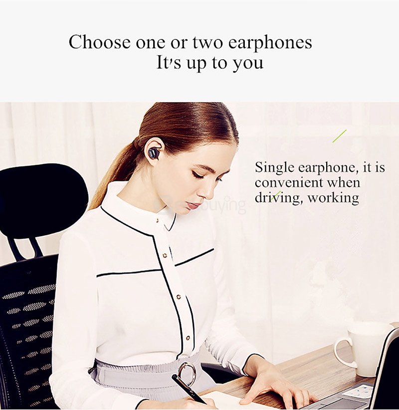 QCY Q29 Mini Wireless Bluetooth 4.1 Dual Earphones With MIC Charging Box - Black