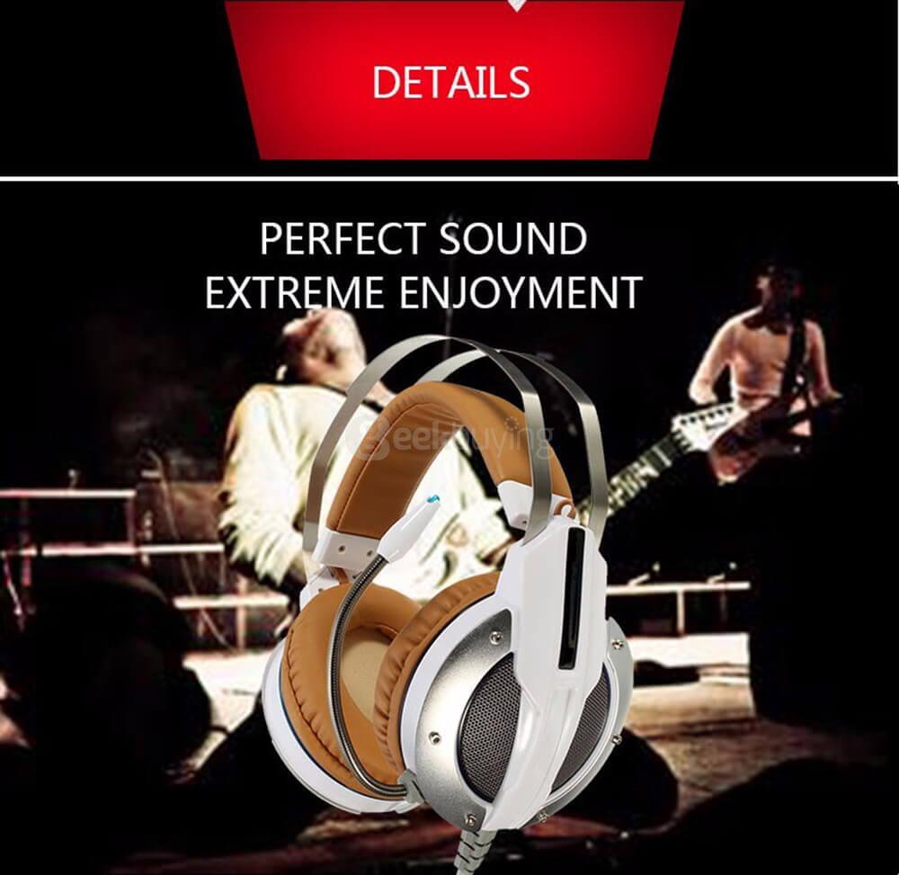Xiberia X11 Over-ear USB LED Gaming Headsets with Microphone Super Bass 3.5mm Plug - White