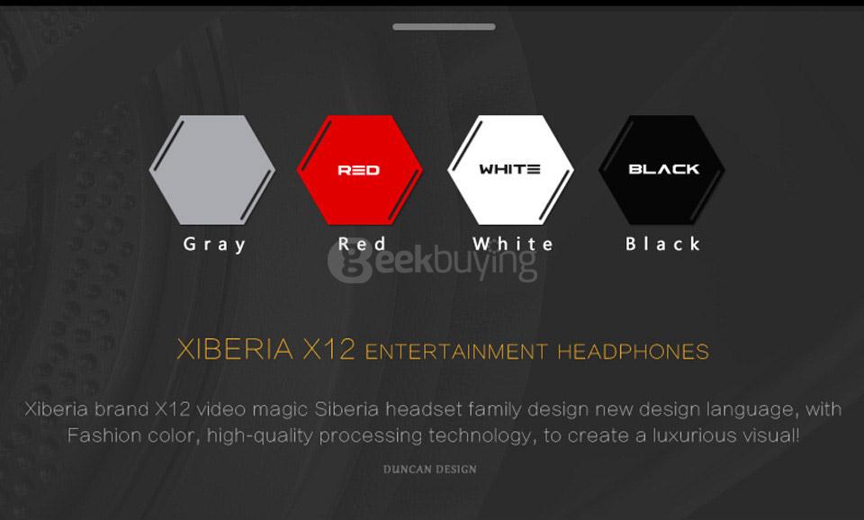 Xiberia X12 Over-ear USB Gaming Headsets Noise Canceling Surrounded Sound Luminous LED Light Headphones with Mic - Red
