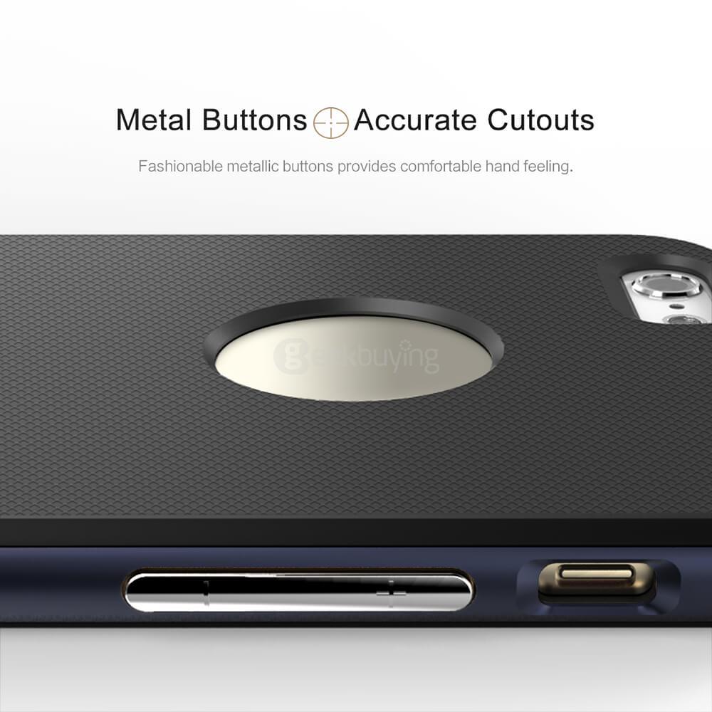 ROCK Royce Series Phones Protective Shell TPU Back Cover With PC Edge Anti-scratch Phone Case For iPhone 6/6S - Navy Blue