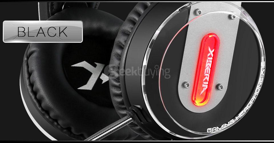Xiberia X12 Over-ear USB Gaming Headsets Noise Canceling Surrounded Sound Luminous LED Light Headphones with Mic - Red