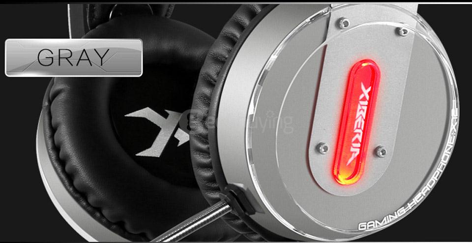 Xiberia X12 Over-ear USB Gaming Headsets Noise Canceling Surrounded Sound Luminous LED Light Headphones with Mic - Red