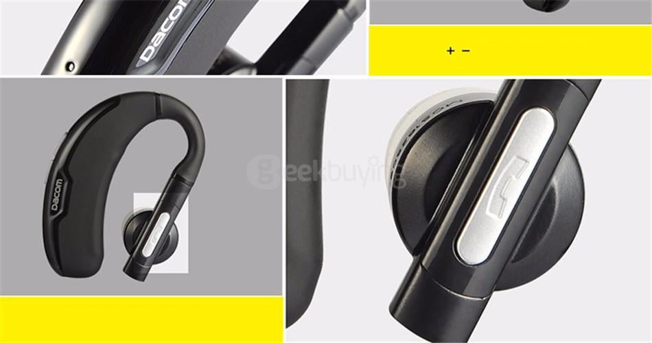 DACOM M10 Mini Wireless Bluetooth 4.0 Sports Ear-hook Headset with Microphone CVC6.0 Noise Cancelling - Black