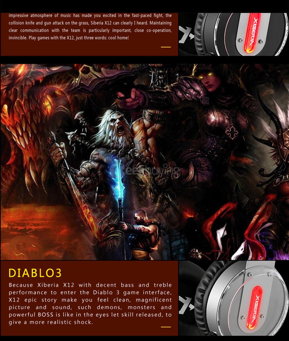 Xiberia X12 Over-ear USB Gaming Headsets Noise Canceling Surrounded Sound Luminous LED Light Headphones with Mic - Red