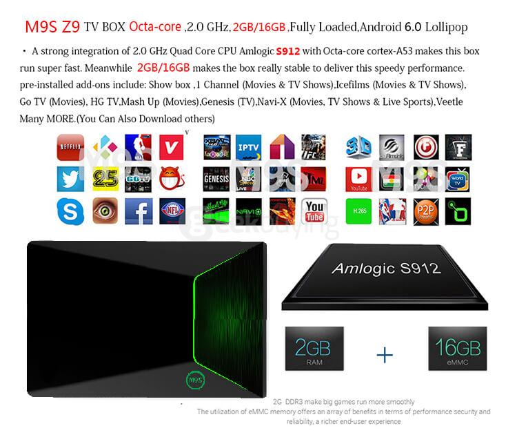 Bundle M9S Z9 Amlogic S912 4K UHD HDR TV BOX + Rii i8+ 2.4G Wireless Israel Hebrew Language Keyboard Black