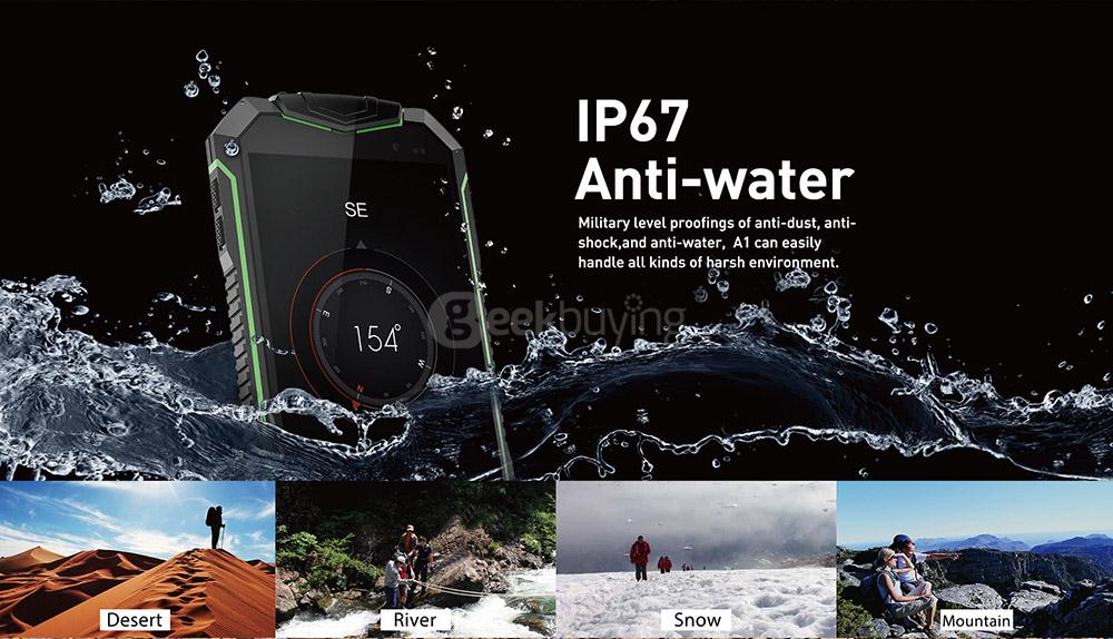 GEOTEL A1 IP67 Waterproof 4.5inch QHD Android 7.0 Rugged Smartphone MT6580 Quad Core 1.3GHz 1GB RAM 8GB ROM 2.0MP+8.0MP Dustproof Shockproof - Yellow