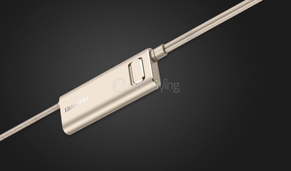 Huawei AM185 Active Noise Cancelling In-ear Earphones with MIC / Wired Control / Hybrid Dual Drivers - Gold