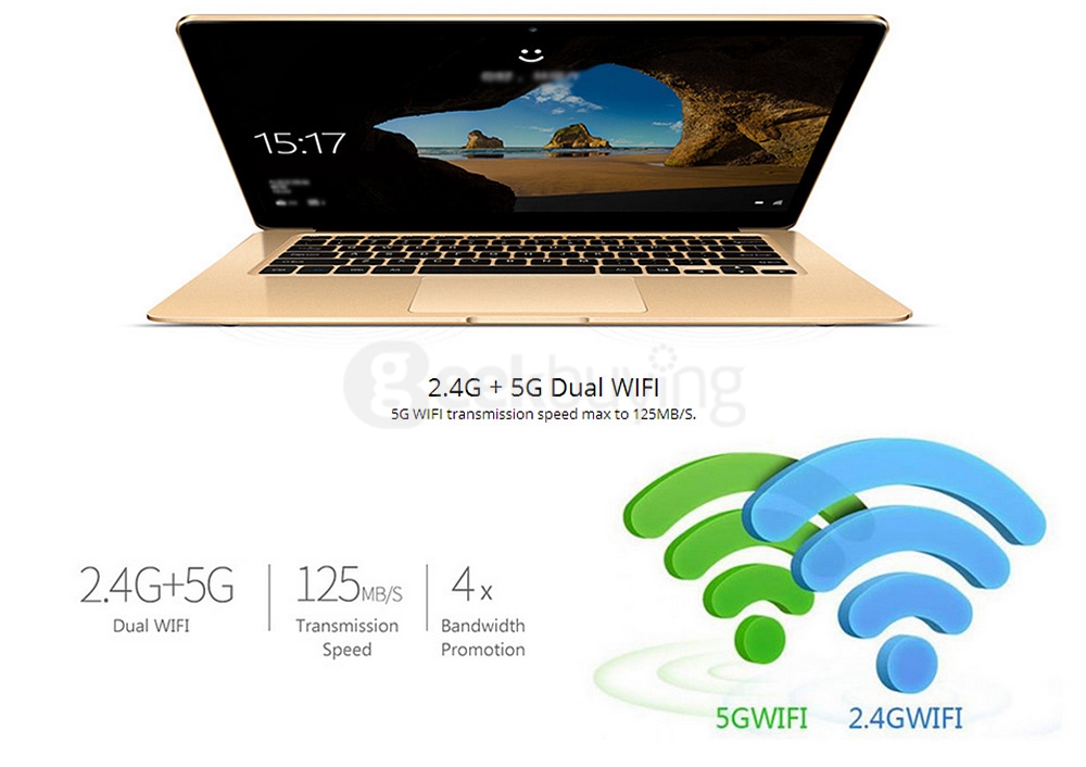 Onda Xiaoma 41 Notebook 14.1 inch Windows 10 Intel Apollo LAKE Celeron N3450 Quad Core 2.2GHz IPS 1920*1080 Dual WiFi HDMI - Gold